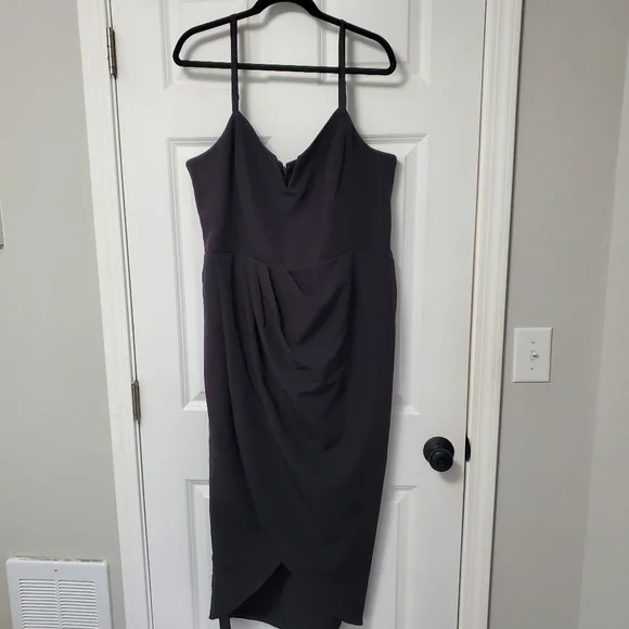 City Chic Sassy V Dress Black Size 18 NWT - Picture 6 of 16